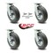Service Caster 8 Inch Gray Pneumatic Wheel Caster Swivel with 2 Swivel Locks SCC, 4PK SCC-100S280-PNB-GRY-BSL-2-S-2 - alternate 5